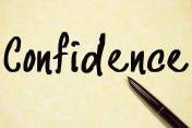 confidence word write on paper