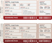 airport boarding passes icon set