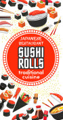 vector poster of japanese sushi cuisine restaurant