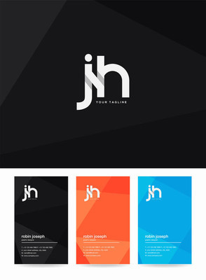 字母标志 jh, 名片模板