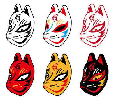 日本狐狸面具六型
