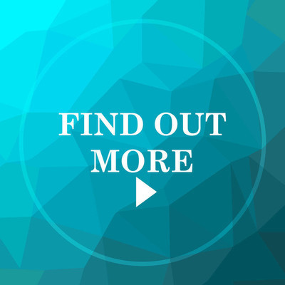 find out more website button on blue low poly background