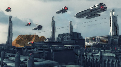 未来的城市和宇宙飞船
