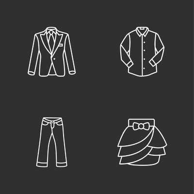 四个现代衣服图标