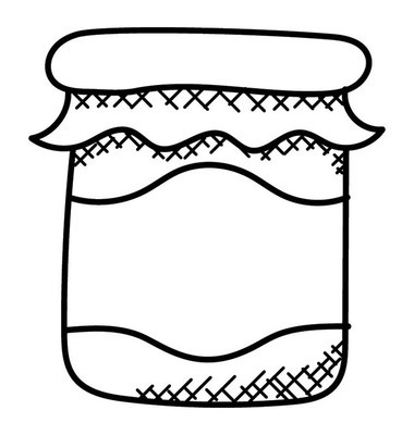手绘复古蜂蜜罐子涂鸦图标