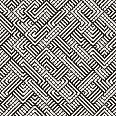 矢量无缝不规则迷宫几何图案