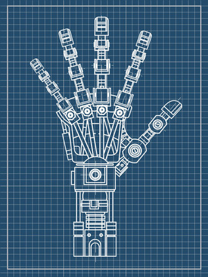 这个矢量插图被用作机器人的想法, 人工智能, 仿生假肢, 科学, 工程
