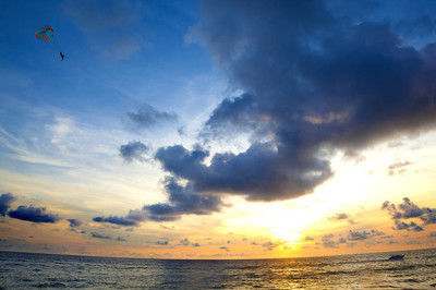 海滩日落海景