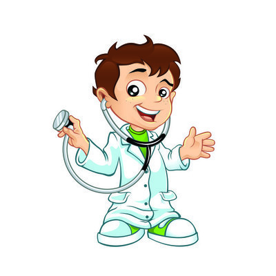 cute little male doctor smiling