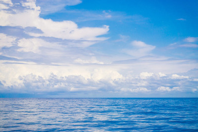 夏天风景的海和水的天空