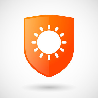 与太阳的盾牌图标