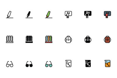 正版图片 x  > 线性单色教育类图标