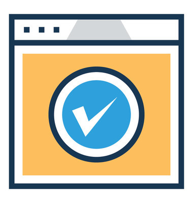 已批准的平面线矢量图标