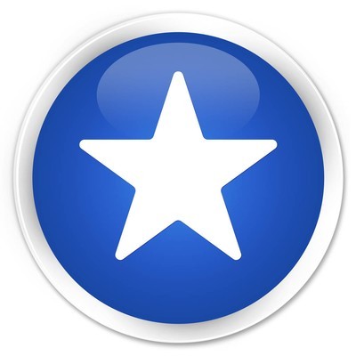 星形图标高级蓝色圆形按钮