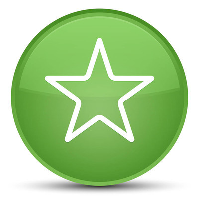 星形图标特殊软绿色圆形按钮