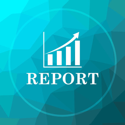 report website button on blue low poly background