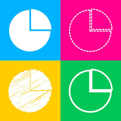 四种风格的上四个颜色的方块图标