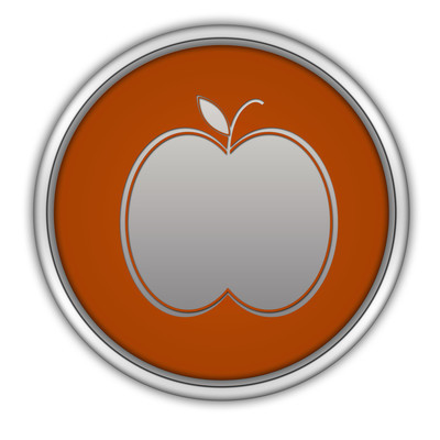 苹果在白色背景上的圆形图标