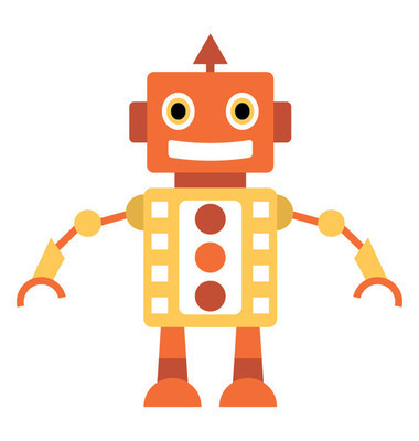 机器人人物平面图标设计
