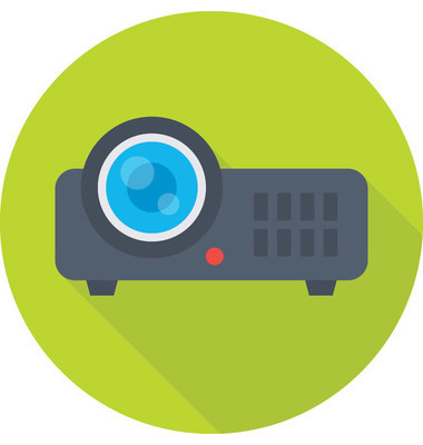 投影仪平面矢量图标